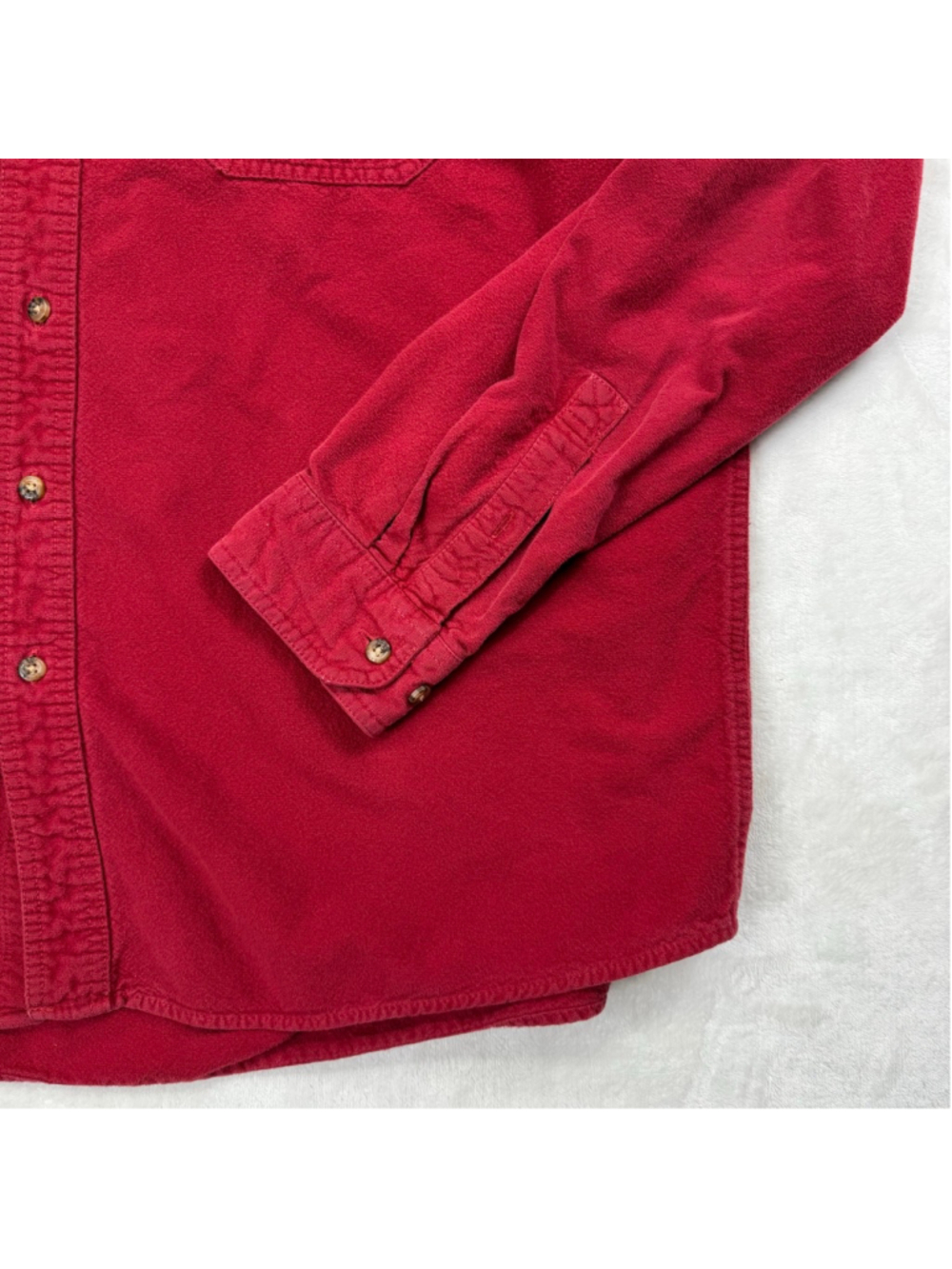 Men's Vintage Eddie Bauer Chamois Heavyweight‎ Casual Button Down Shirt XL Red - Picture 4 of 16